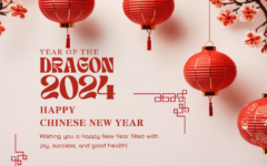 Red and Beige Modern Chinese New Year Greeting Facebook Post